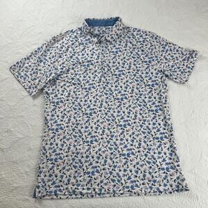 Double Bogey Polo Shirt Mens Sz M Flower AOP Golf Performance Country Club